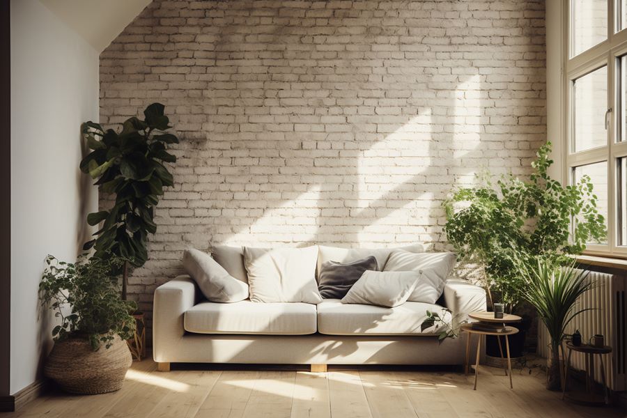 Prirodni materijali i moderni elementi - dnevna soba ideje