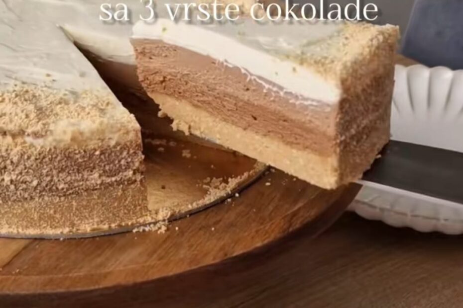 Torta sa 3 vrste čokolade (bez pečenja)