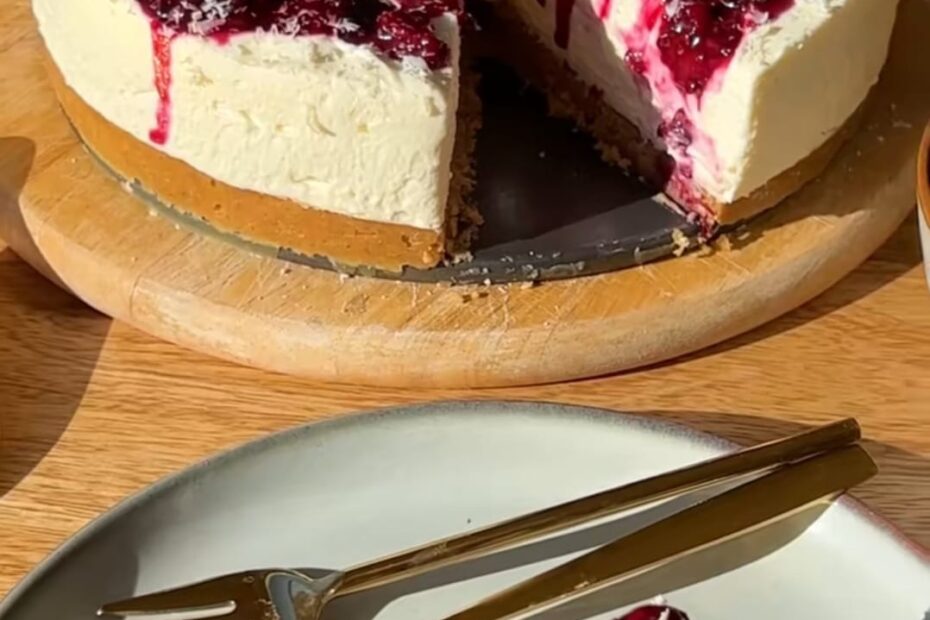 No-bake cheesecake s bijelom čokoladom i kupinama