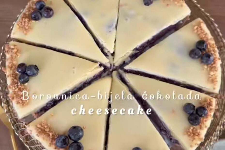 Cheesecake s borovnicama i bijelom čokoladom