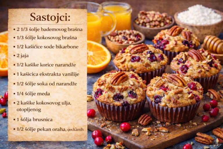 Muffini s brusnicama, narandžom i pekan orasima