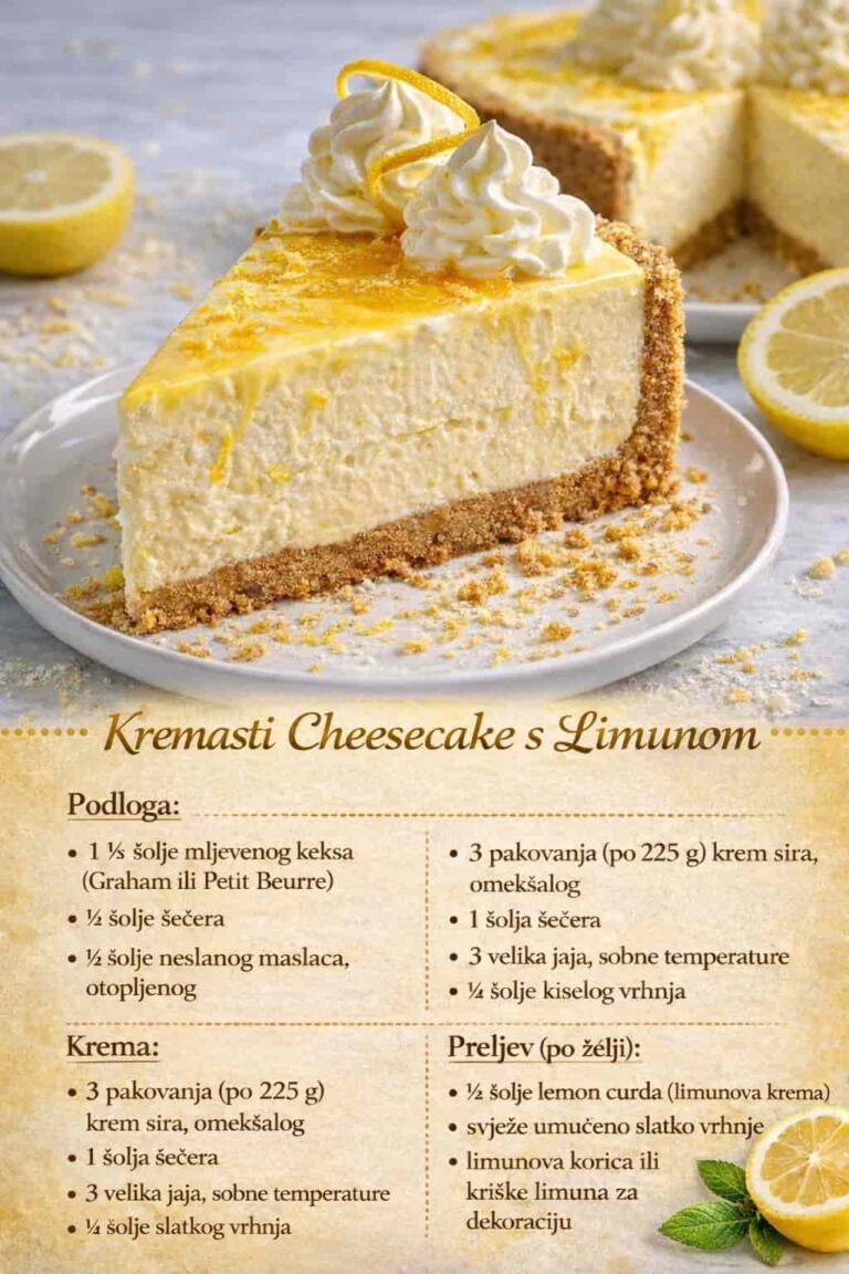 Kremasti Cheesecake s Limunom – Savršeni Balans Svježine i Kremaste Teksture