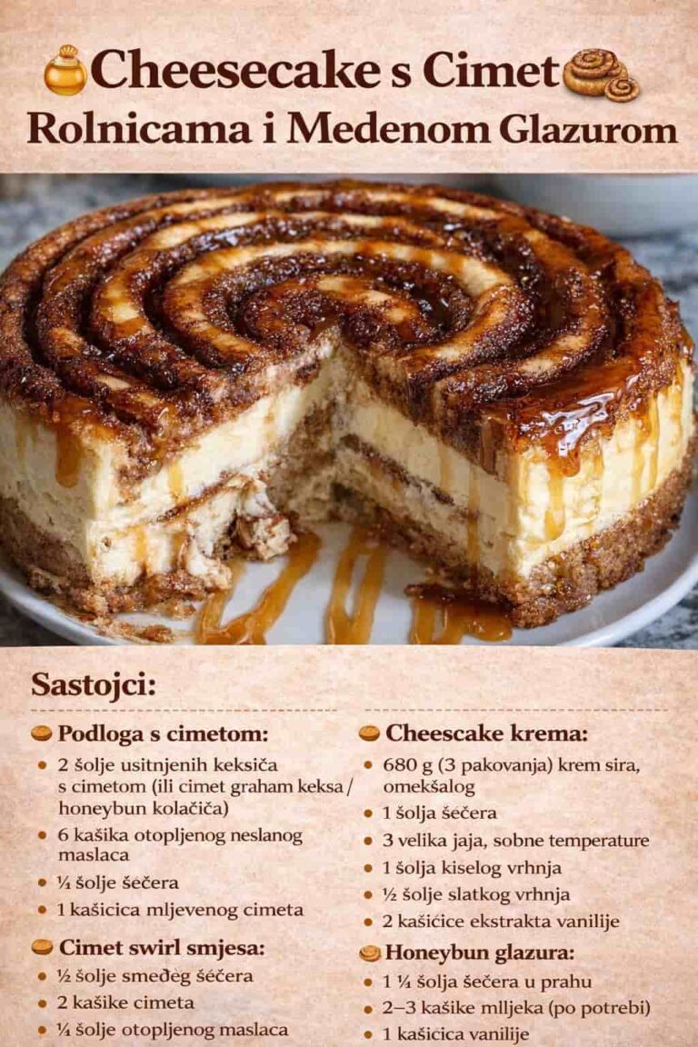 Cheesecake s Cimet Rolnicama i Medenom Glazurom