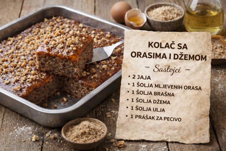Kolač sa Orasima i Džemom – Najsočniji brzi recept na šolje