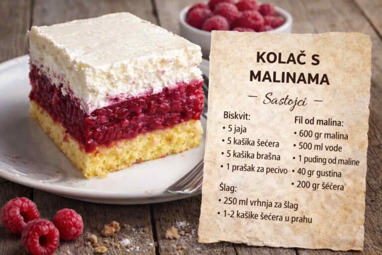 KOLAČ SA MALINAMA: Fina voćno-kremasta slastica, priprema se bez puno muke