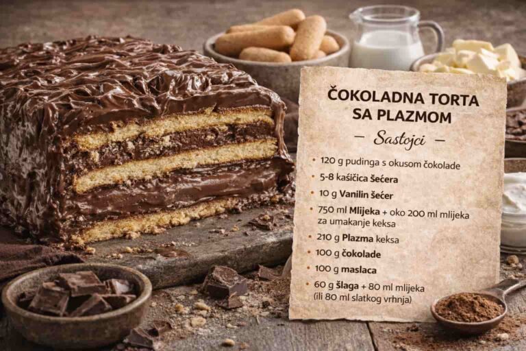 Čokoladna torta sa Plazmom – jednostavan kremasti desert bez pečenja