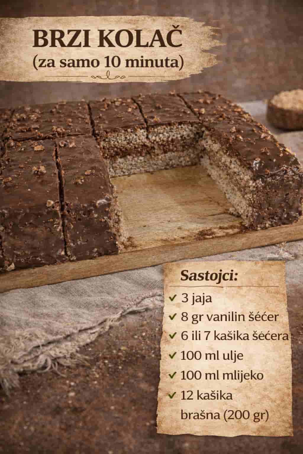 BRZI KOLAČ za samo 10 minuta: Kremasti kolač koji se topi u ustima