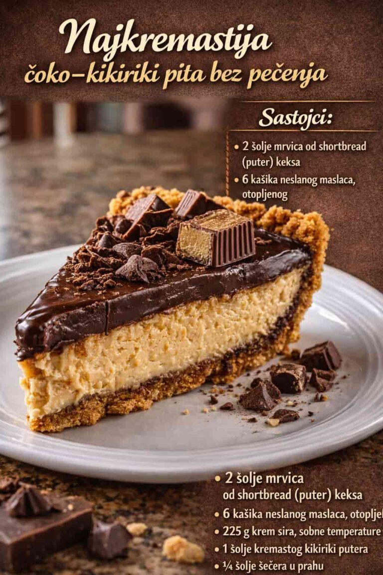 Najkremastija čoko–kikiriki pita bez pečenja