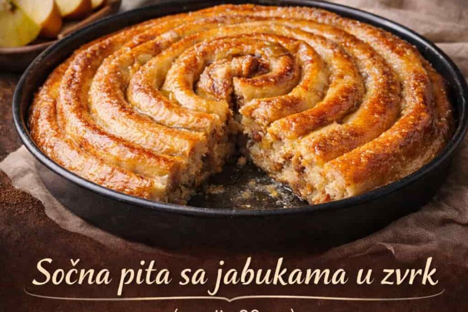 Sočna pita sa jabukama u zvrk (tepsija 30 cm)