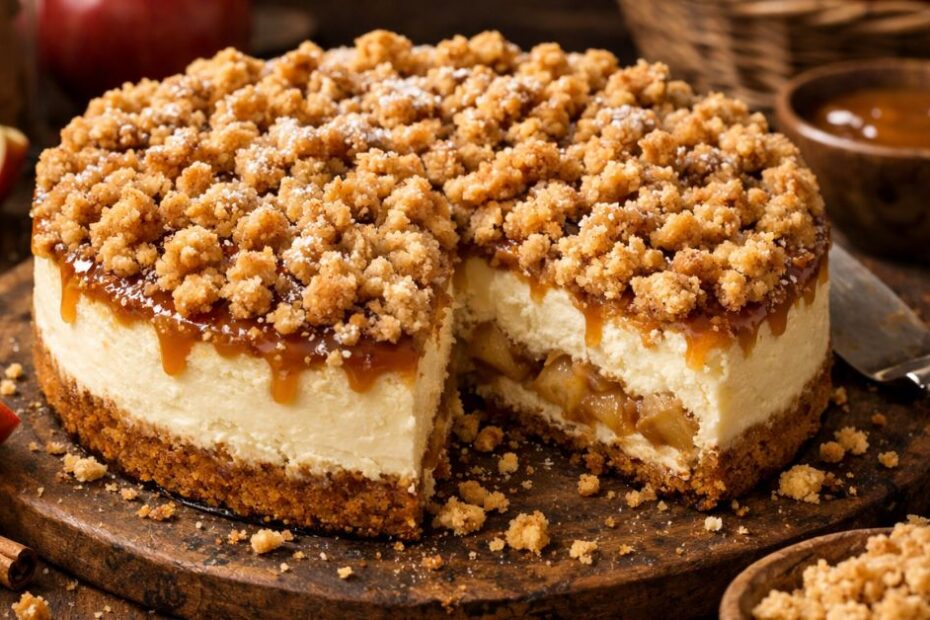 Cheesecake s jabukama i crumble posipom