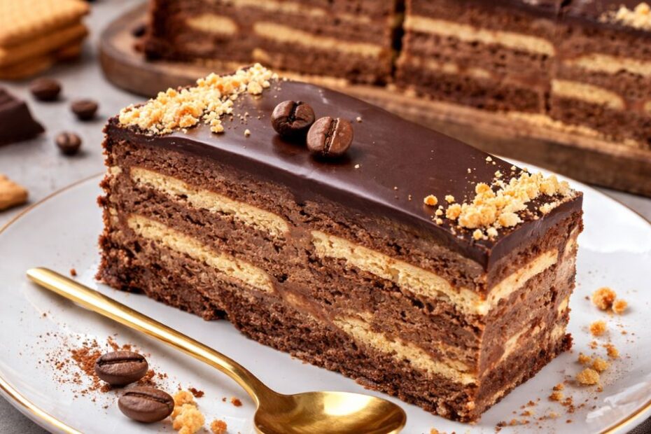 Čokoladna torta s keksima i kremastim čokoladnim filom