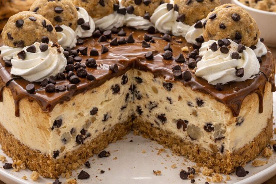 Jednostavni cheesecake s čokoladnim komadićima i cookie dough tijestom