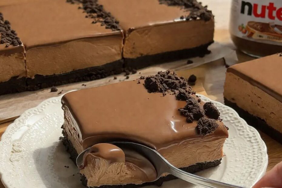 Nutella cheesecake kocke bez pečenja