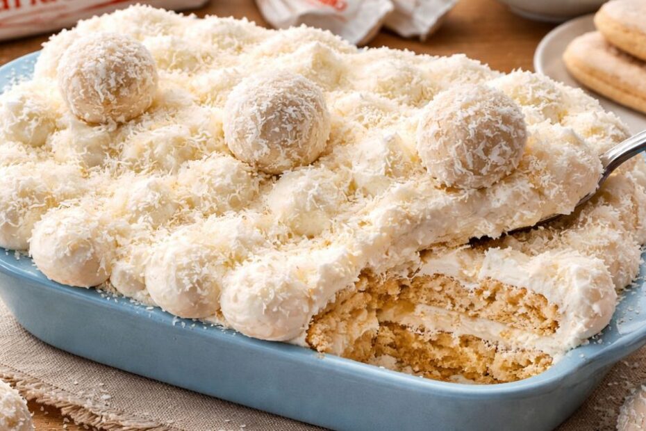 Raffaello tiramisu (jednostavan kokos desert bez pečenja)