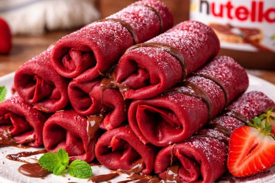Red velvet Nutella palačinke