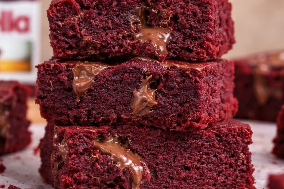 Red velvet brownies s Nutellom