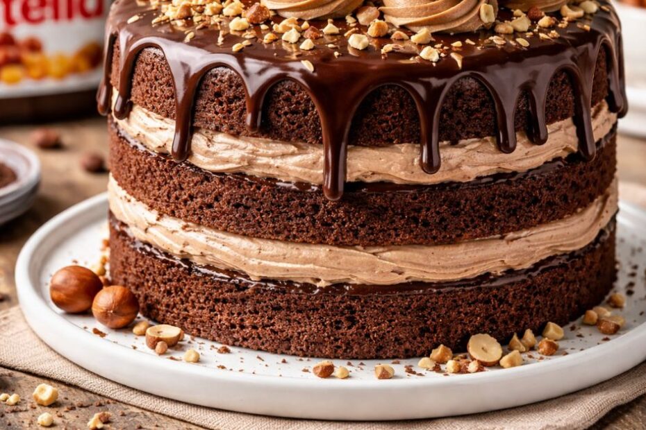 Slojevita Nutella torta s čokoladnim ganacheom
