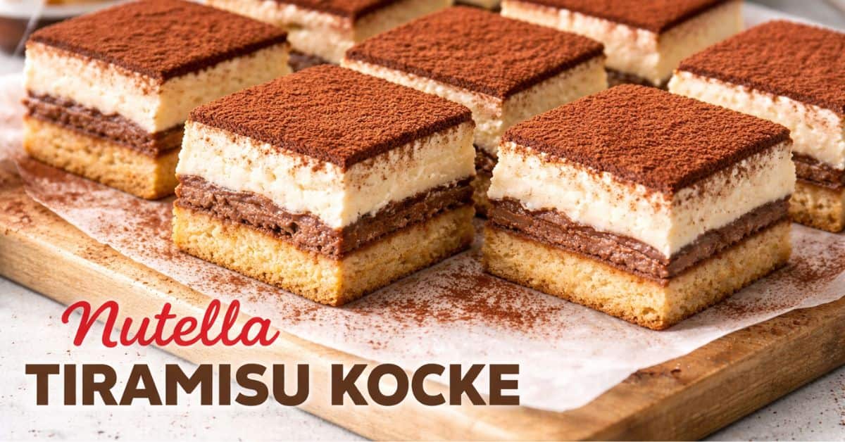 Tiramisu kocke s Nutellom bez pečenja