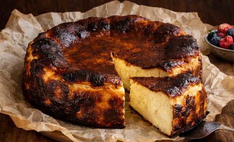 🔥 Najkremastiji Baskijski cheesecake koji se topi u ustima – bez podloge i bez kompliciranja!
