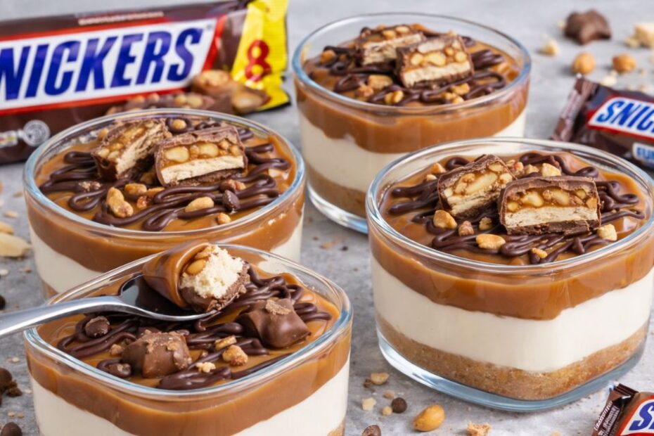 Snickers cheesecake u čaši bez pečenja